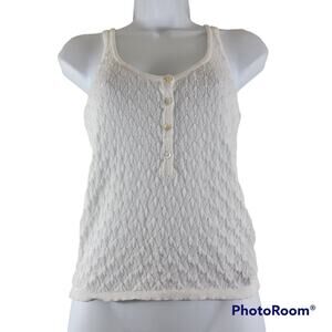 Zara Knit Henley Light Sweater Tank Top Size Small